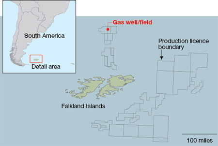 Map of Falklands Gusher